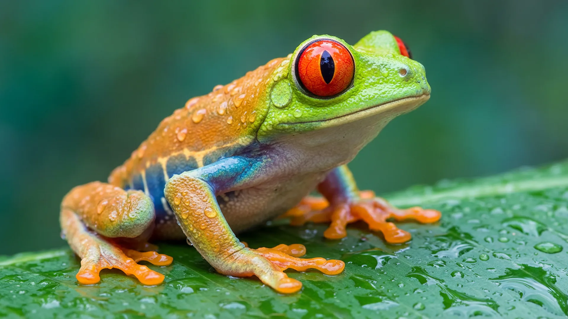 Close-up nature study of a tree frog